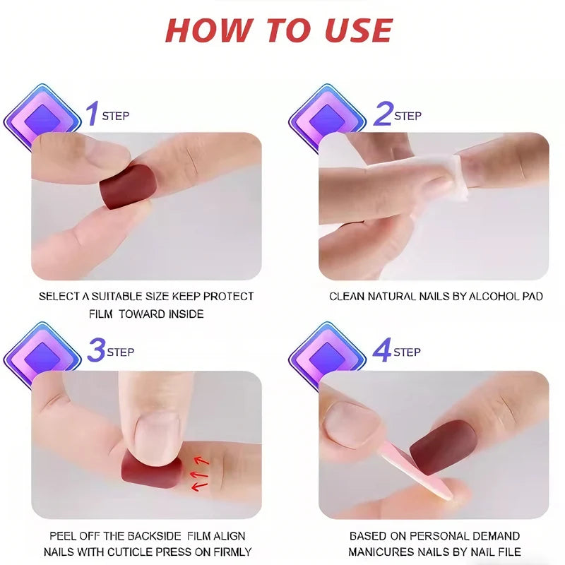 24 PCS Strawberry Bow Nail Art