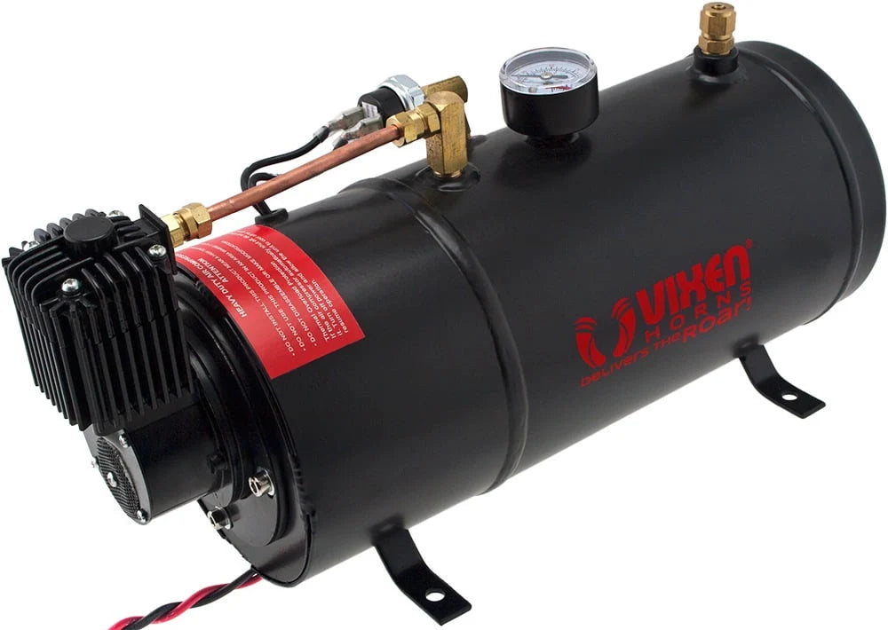 Vixen Horns 1 Gallon (3 Liter) Train/Air Horn Tank with 150 PSI Compressor Onboard System/Kit 12V VXO8210