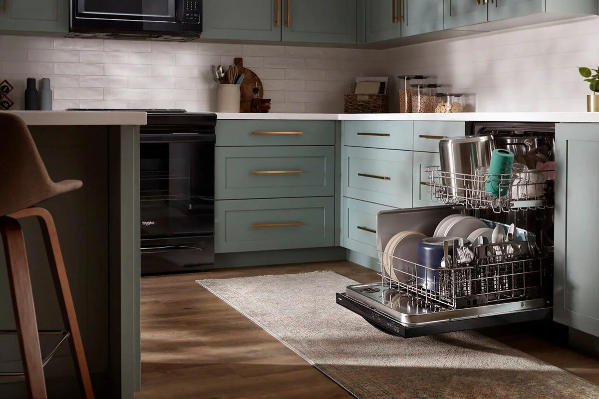 Whirlpool - 24 Top Control Built-In Dishwasher with Stainless Steel Tub, Large Capacity with Tall Top Rack, 50 dBA - Black