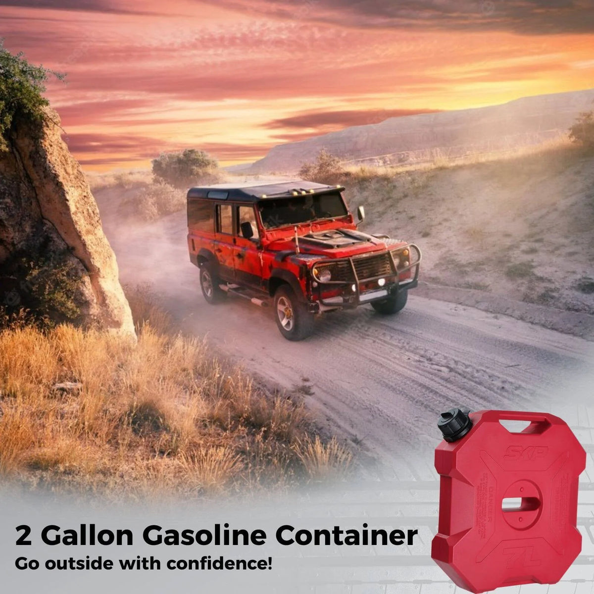 Plastic Petrol Can Professional: 1.85gal Fuel Container Gasoline Bucket for Car