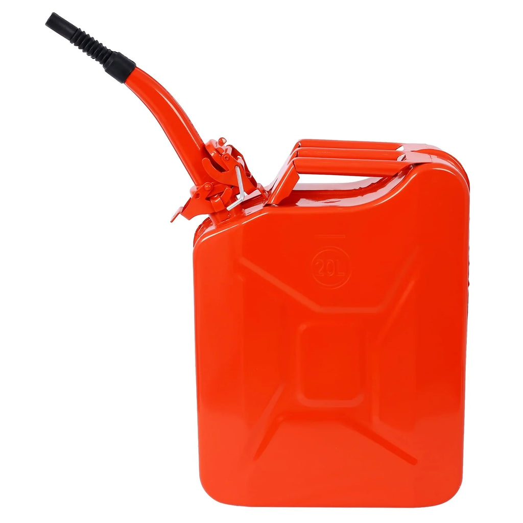 Imerelez 20 Liter 5 Gallon Gas Can Jerry Can with Flexible Spout, Portable Fuel Can Tank Steel Fuel Can, Fuels Gasoline Cars, Trucks, Equipment, 3PCs/set (Red)