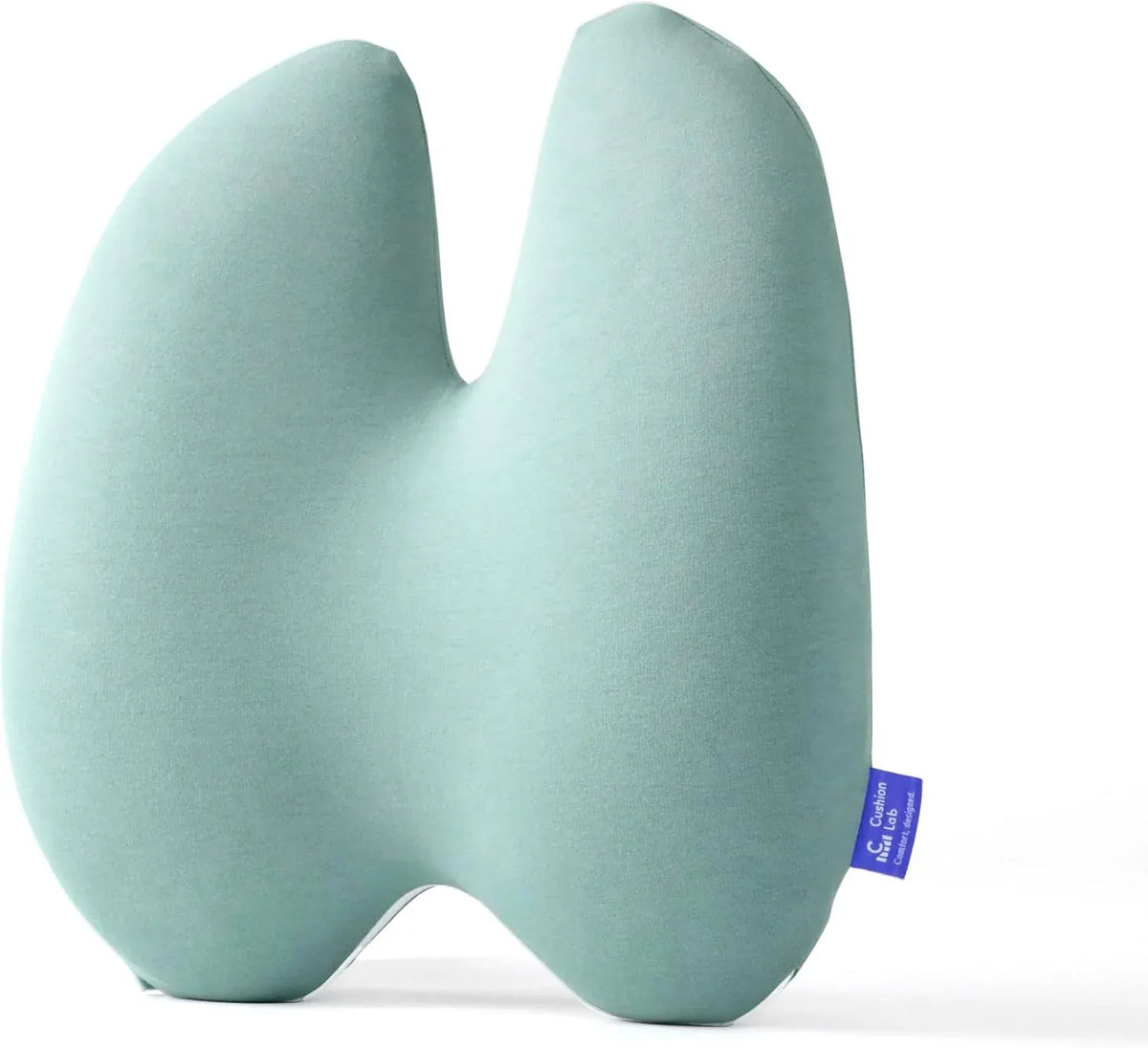 LAB Extra Dense Lumbar Pillow - Patented Ergonomic Multi-Region Firm Back Support for Lower Back Pain Relief - Lumbar Support Cushion with Strap for Office Chair, Car, Sofa, Plane - Grey