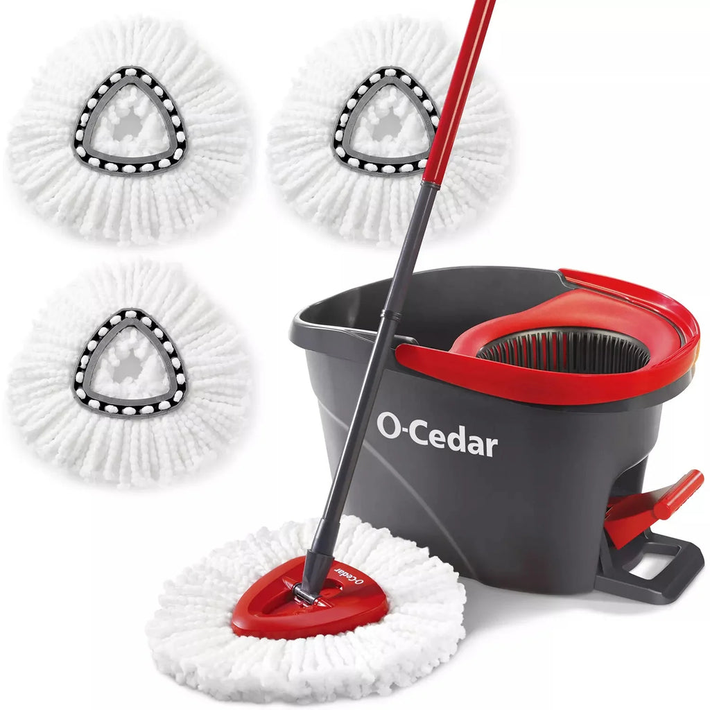 O-Cedar Easy Wring Spin Mop and Bucket System with 3 Extra Refills💝 Last Day For Clearance
