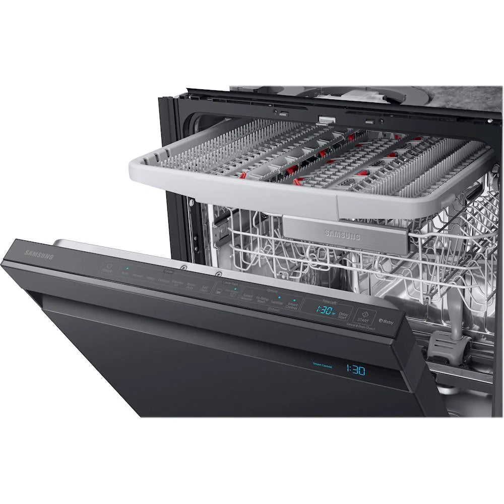 Samsung - Linear Wash 24 Top Control Built-In Dishwasher with AutoRelease Dry, 39 dBA - Black stainless steel