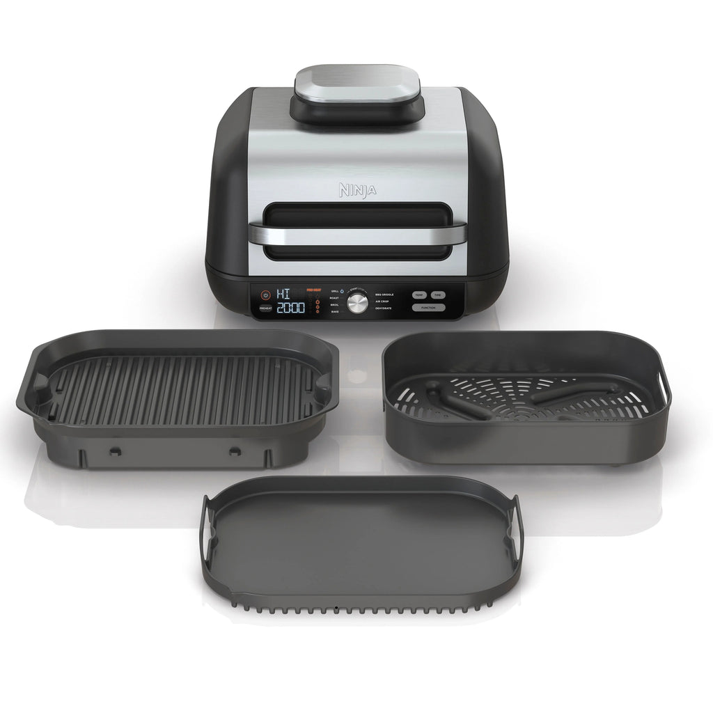 Ninja - Foodi XL Pro Indoor 7-in-1 Grill & Griddle with 4-Quart Air Fryer, Roast, Bake, Dehydrate, Broil - Silver/Black