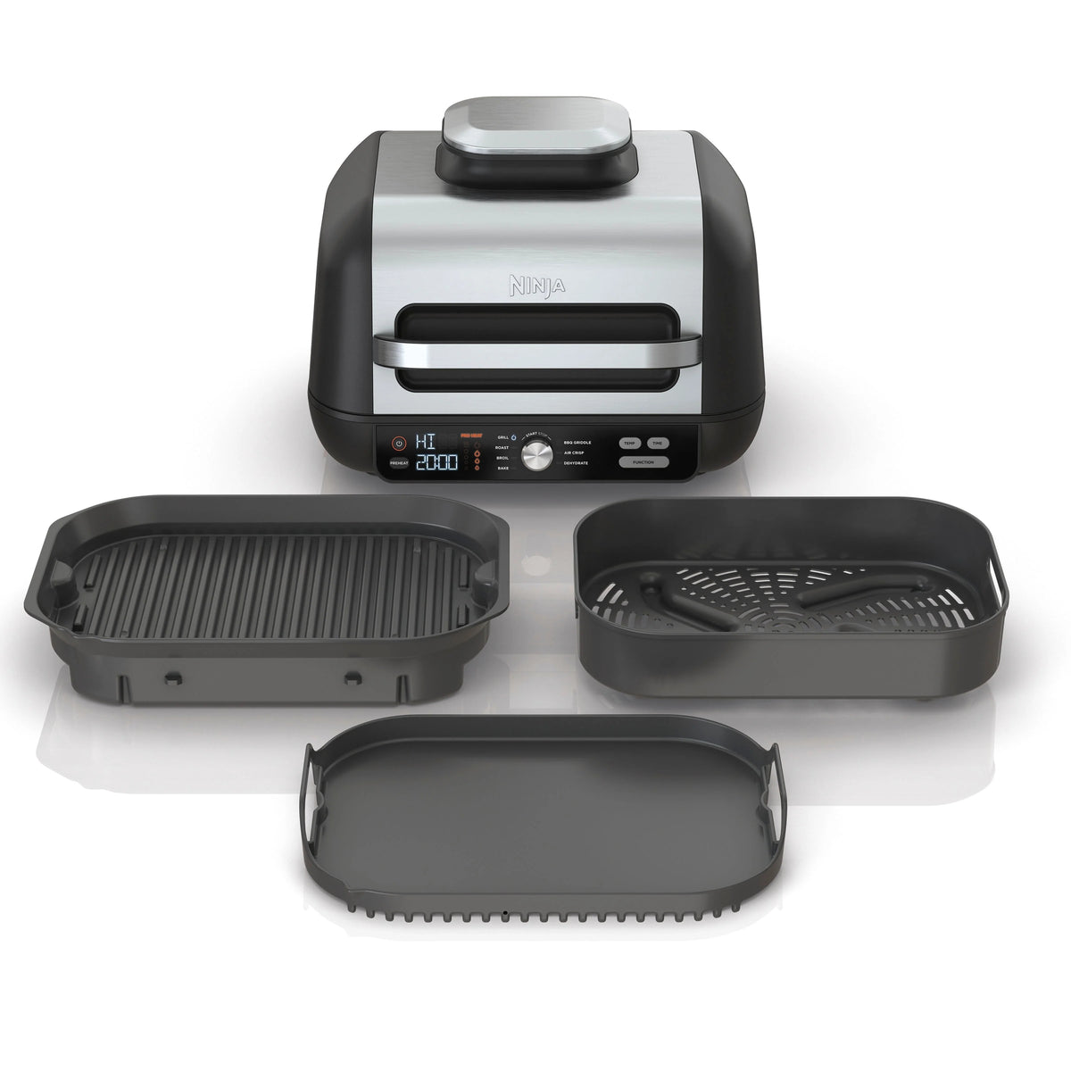 Ninja - Foodi XL Pro Indoor 7-in-1 Grill & Griddle with 4-Quart Air Fryer, Roast, Bake, Dehydrate, Broil - Silver/Black
