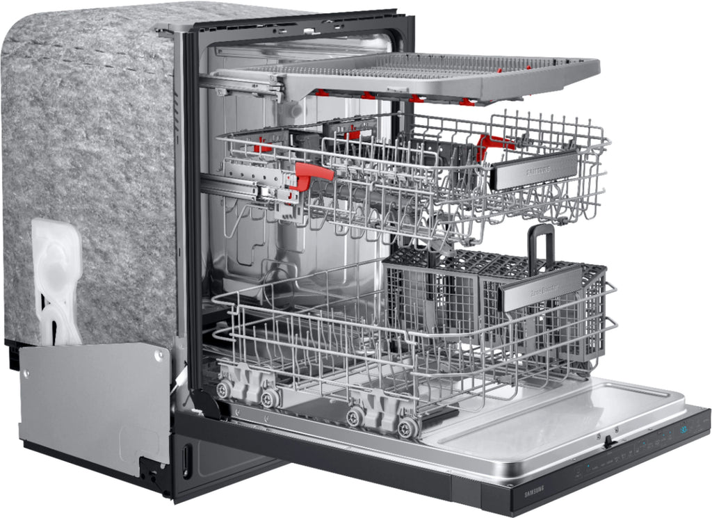 Samsung - Linear Wash 24 Top Control Built-In Dishwasher with AutoRelease Dry, 39 dBA - Black stainless steel