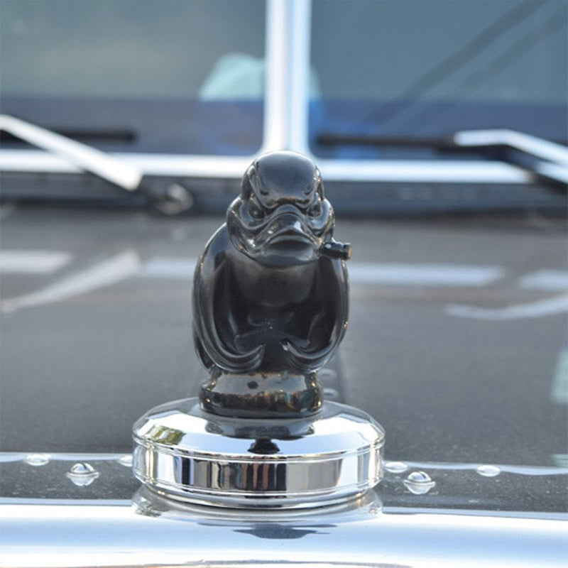 Duck Radiator Emblem with Chrome Plating and Pin Mounting, 6x4  Inches
