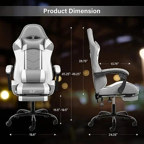 YSSOA Gaming Chair, Big and Tall Gamer Chair, Racing Style Adjustable Swivel Office Chair, Ergonomic Video Game Chairs with Headrest and Lumbar Support
