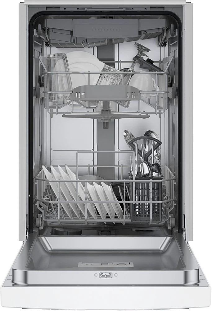 Bosch - 300 Series 18 Front Control Smart Built-In Dishwasher with 3rd Rack and 46 dBA - White