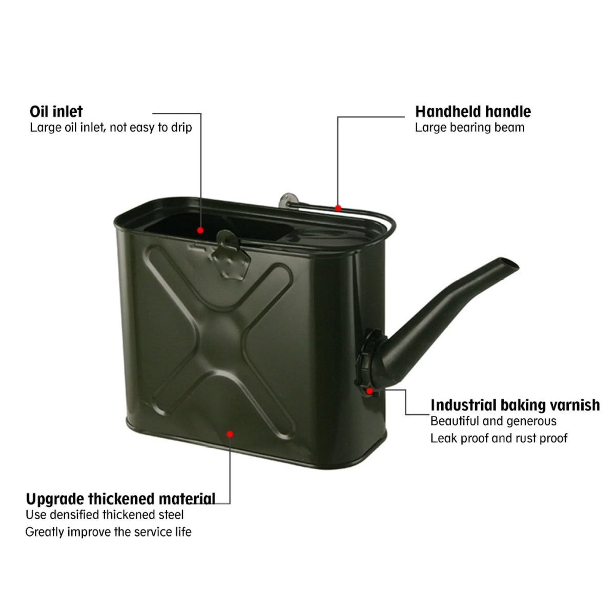 EUBUY 15L Metal Jerry Can with Handle for Water Petrol Oil Water