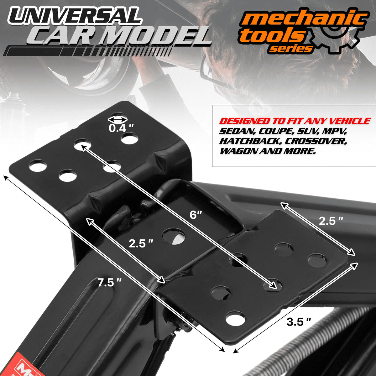 M-AUTO 2-Piece 2.5 Ton Scissor Jack, 5000lbs Heavy Duty Car Jack Lift Kit with Handle, RV Trailer Stabilizer Leveling Scissor Jacks Set, Black