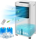 SPECSTAR Evaporative Air Cooler 600CFM with 5.3 GAL Water Tank Cooling Fan Humidifier with LED Display and Remote Control Ice Box for Indoor Home Office