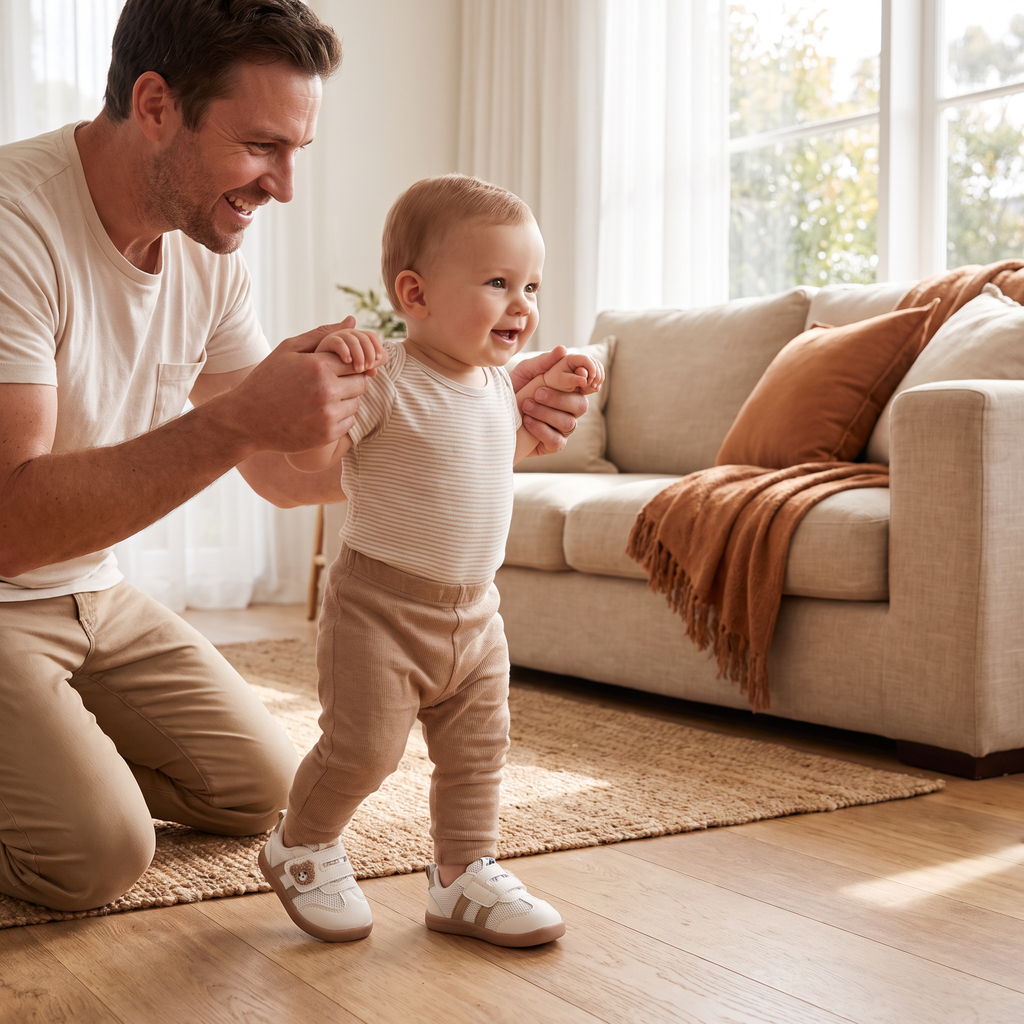 First Walker Shoes with Flexible Sole and Non-Slip Bottom, Breathable Upper