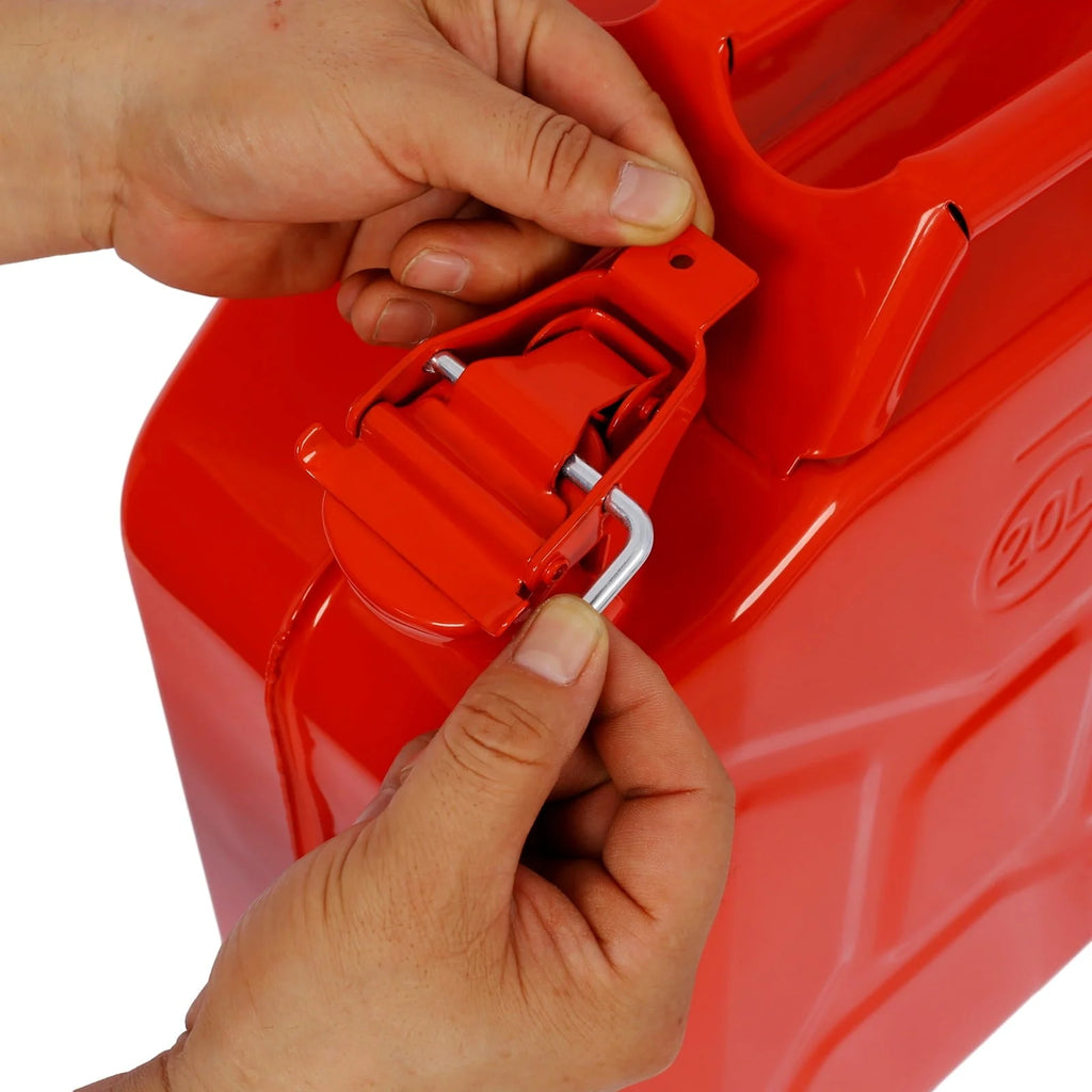 Imerelez 20 Liter 5 Gallon Gas Can Jerry Can with Flexible Spout, Portable Fuel Can Tank Steel Fuel Can, Fuels Gasoline Cars, Trucks, Equipment, 3PCs/set (Red)