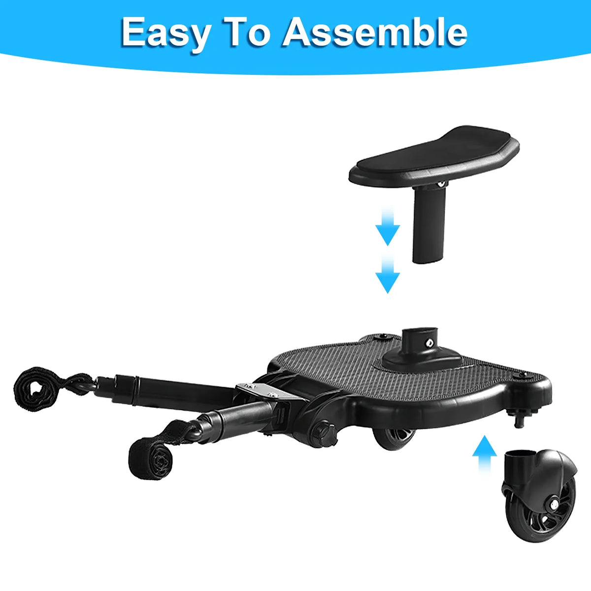 1Pc 2 In 1 Universal Stroller Board Sit & Stand Buggy Wheeled Board Toddler Stroller Attachment With Detachable Seat For 3-7 Years Old