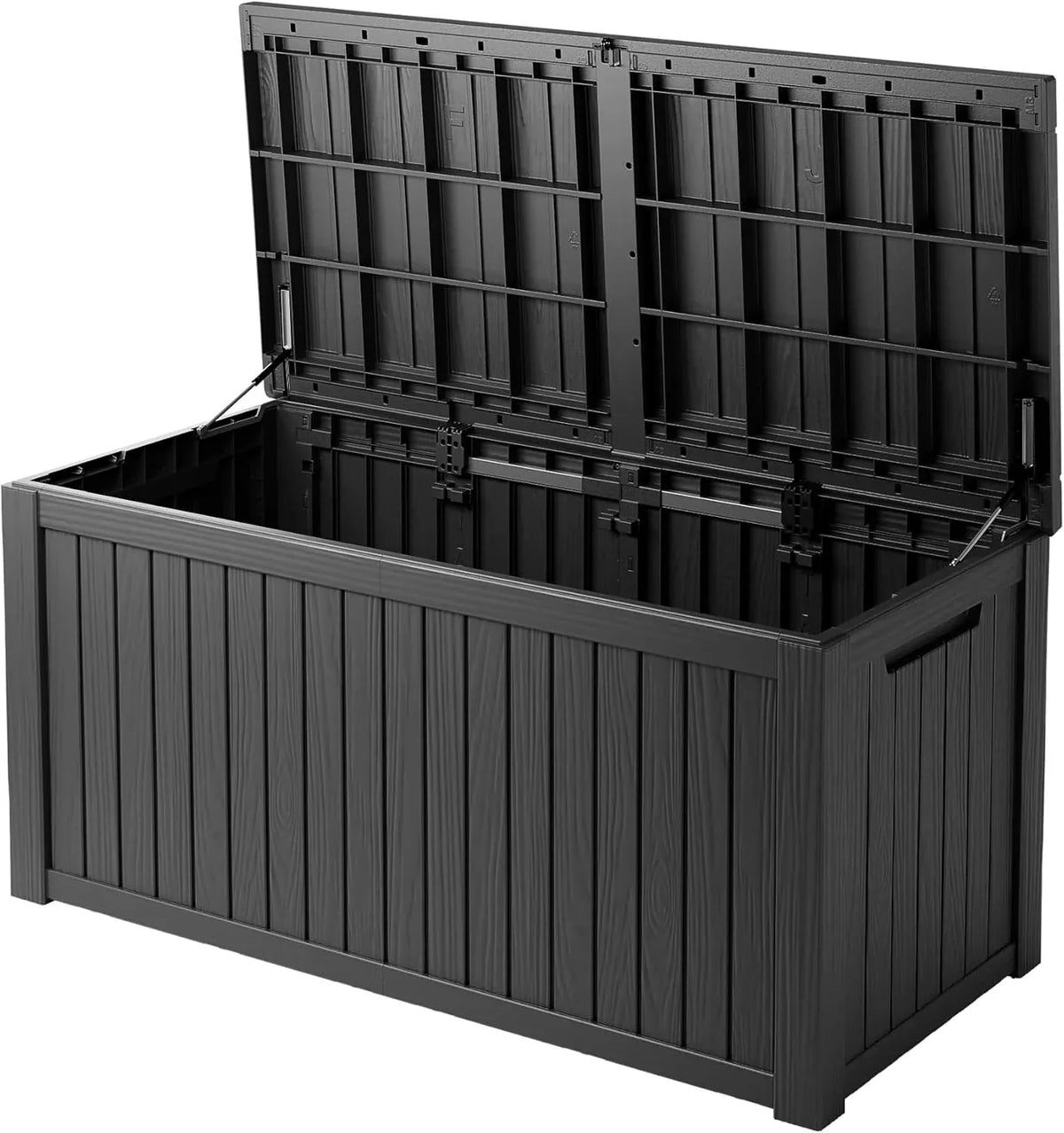 45 Gallon Waterproof Deck Box, Lockable Resin Storage Box for Patio Furniture Cushions Garden Tools and Outdoor Delivery Storage, Coffee