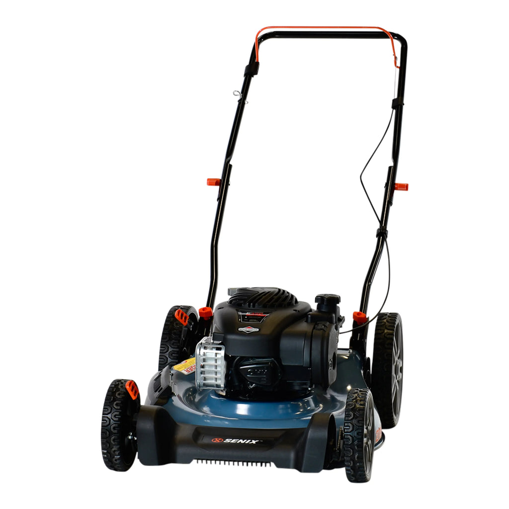 SENIX 21In Gas Lawn Mower, 125cc 4-Cycle Briggs & Stratton Engine, 2-In-1 Push Lawnmower, 6 Height Adjustment with 11In Rear Wheels, LSPG-M4