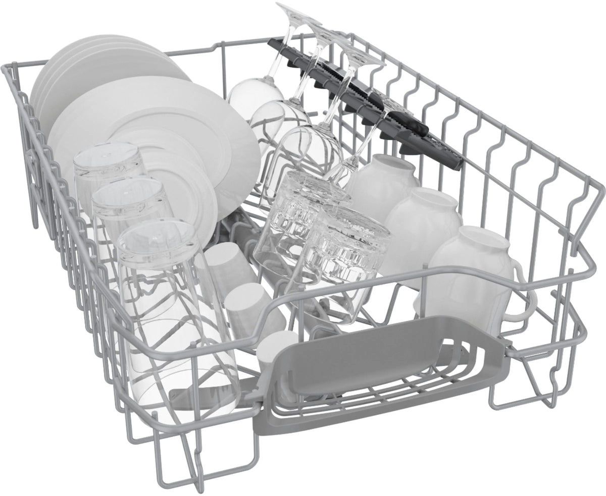 Bosch - 300 Series 18 Front Control Smart Built-In Dishwasher with 3rd Rack and 46 dBA - Silver