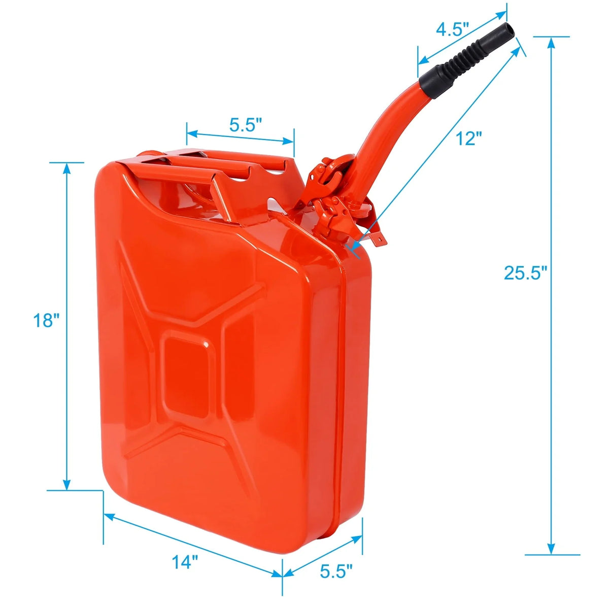Imerelez 20 Liter 5 Gallon Gas Can Jerry Can with Flexible Spout, Portable Fuel Can Tank Steel Fuel Can, Fuels Gasoline Cars, Trucks, Equipment, 3PCs/set (Red)