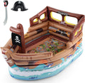 Goplus Inflatable Pirate Ship, Blow up Playscape with Built in Motor, Inflatable Toy Sword & Pirate Hat,Kids Toddlers Playhouse for Indoor Outdoor Backyard