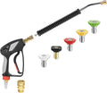 Pressure Washer Gun and 18 Curved Extension Wand, Commercial 5000 PSI / 10.5 GPM with Nozzle Tips, 3/8 Swivel USA-NPT Thread x Quick Socket, Sturdy Design for Gas Power Washer
