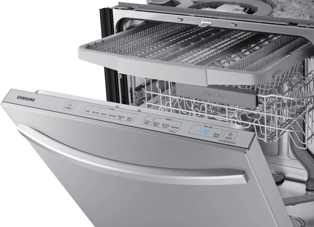 Samsung - StormWash 24 Top Control Built-In Dishwasher with AutoRelease Dry, 3rd Rack, 42 dBA - Stainless steel