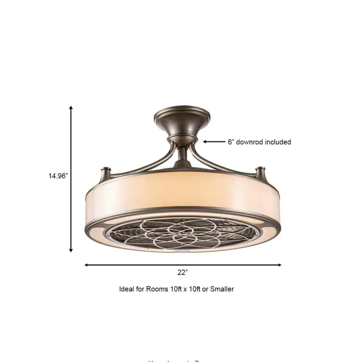 Home Decorators Collection Windara 22 in. LED Indoor/Covered Outdoor Brushed Nickel Ceiling Fan with Light Kit and Remote Control