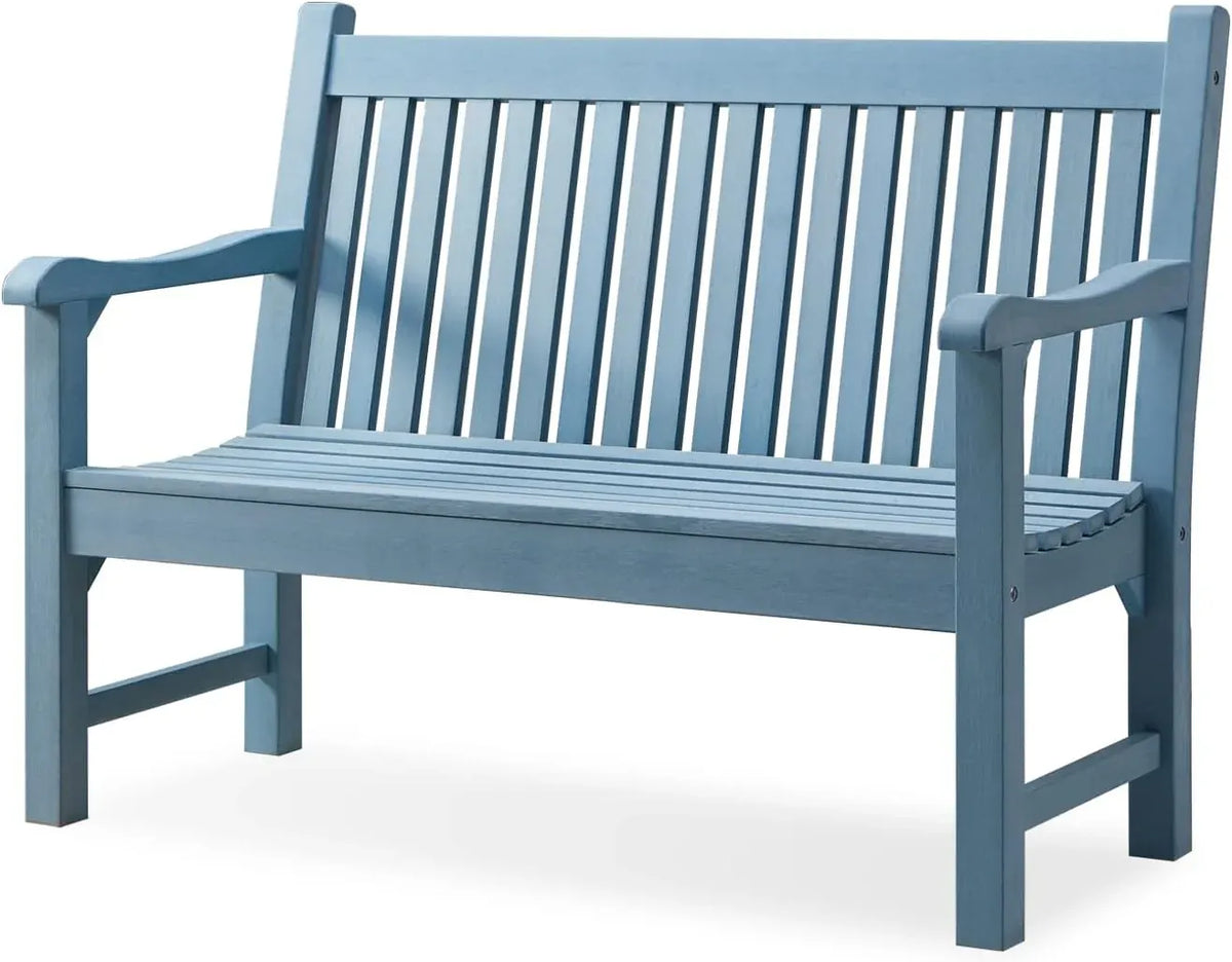 Psilvam Garden Bench, 2-Person Poly Lumber Patio Bench, All-Weather Outdoor Bench That Never Rot, Memorial Bench, Suit for Garden, Porch and Park (Black)