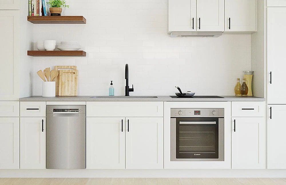 Bosch - 300 Series 18 Front Control Smart Built-In Dishwasher with 3rd Rack and 46 dBA - Silver
