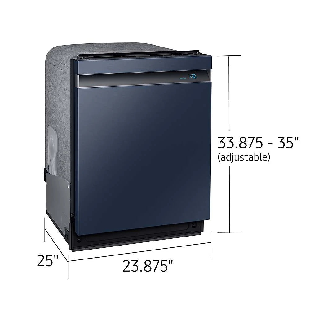 Samsung - Smart BESPOKE Linear Wash 39dBA Dishwasher - Navy steel