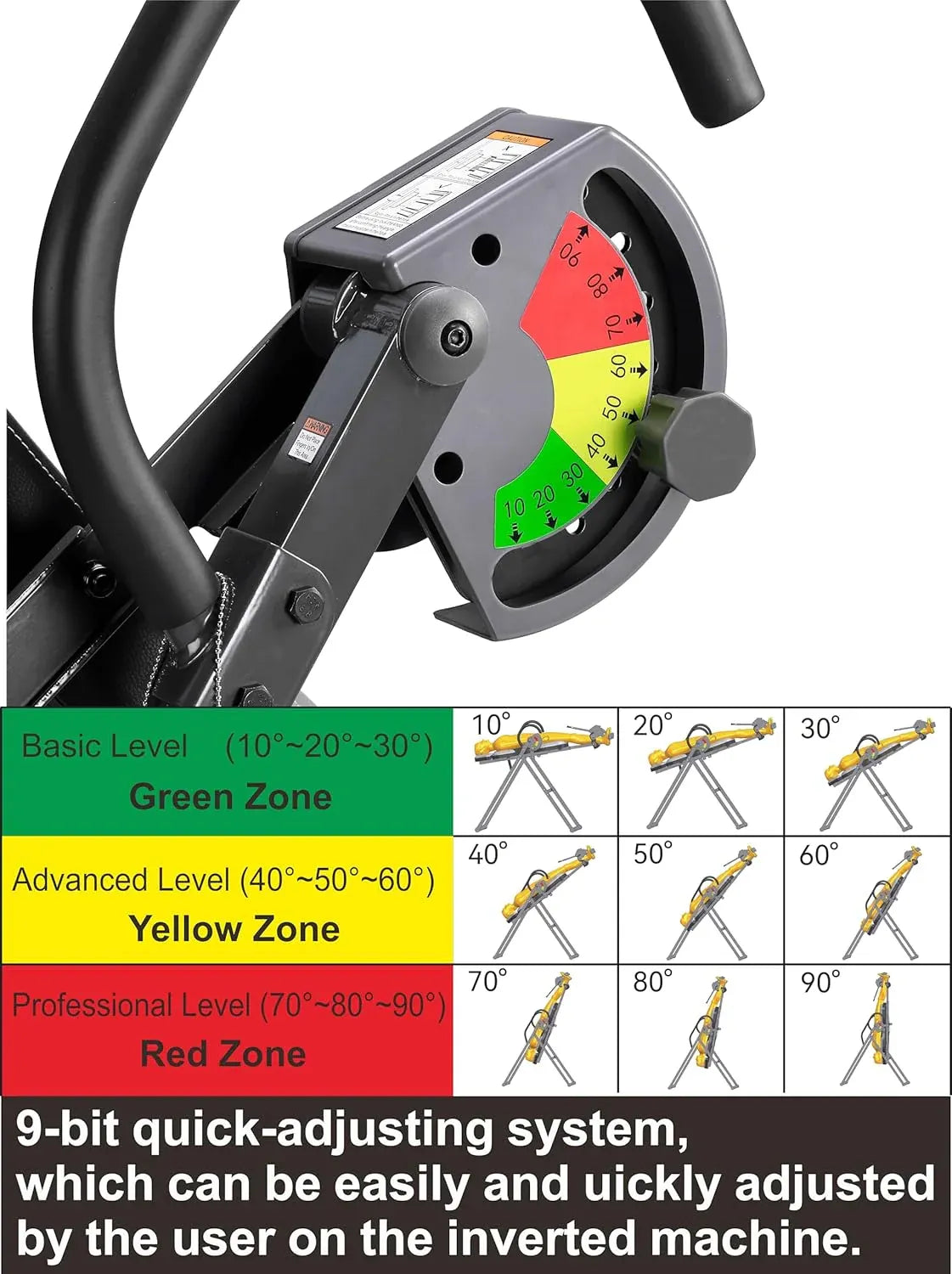 Model A Advanced Heat and Massage Heavy Duty Deluxe Inversion Table,320 lb Capacity,Gray/Black