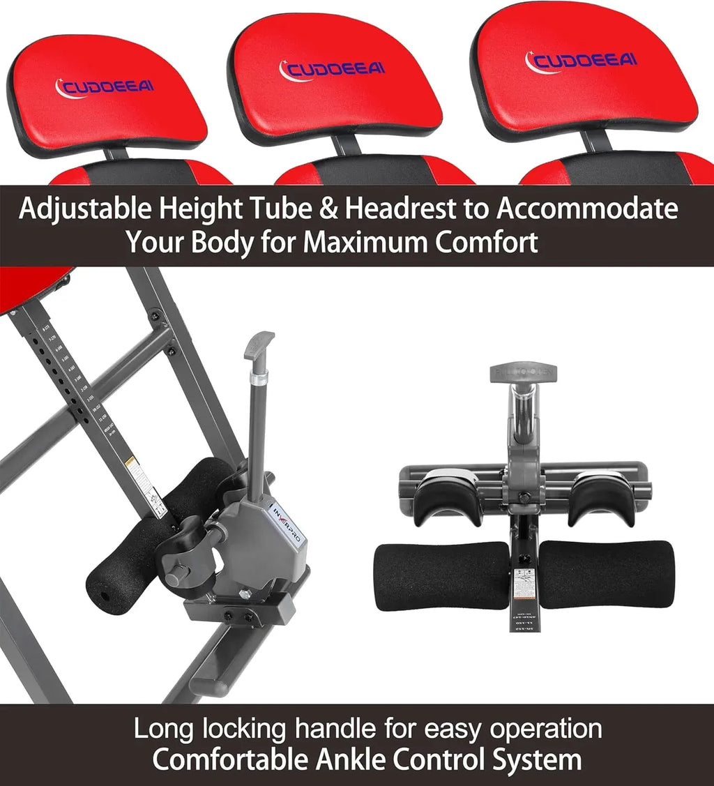 Model 1 Massage Inversion Table,Folding Heavy Duty and 300 lb Weight Capacity,Inversion Table for Back Pain Relief