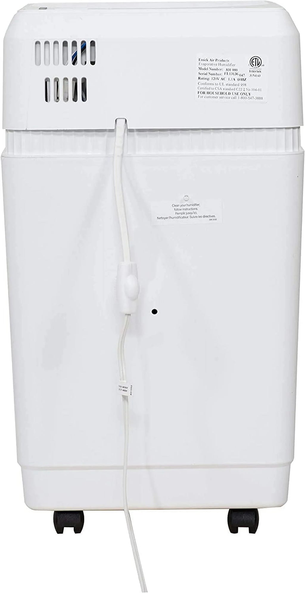 Space Saver Large Evaporative Whole House 6 Gallon Humidifier for Large Rooms 2,700 sq ft. With Digital Controls, Auto Humidistat and Automatic Shut Off