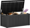 Mars Villa 180 Gallon Outdoor Storage Box Waterproof, Extra Large Resin Deck Box, Outside Storage Bin for Patio Furniture Cushions, Pool Supplies, Sports Gear, UV Resistant and Weatherproof, Black