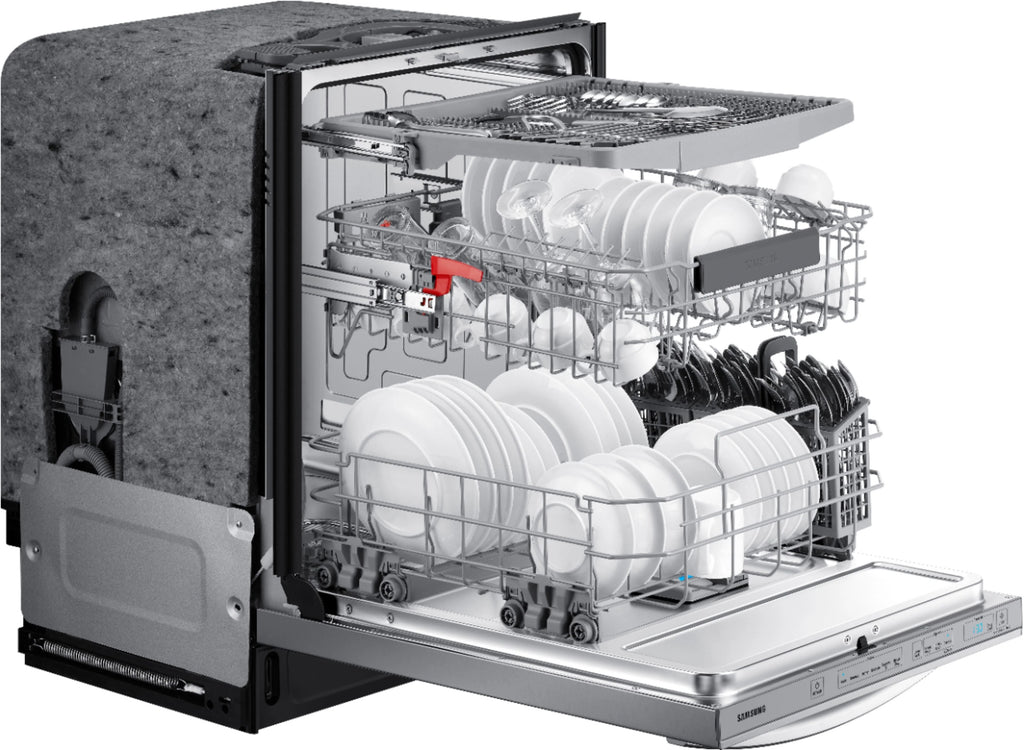 Samsung - StormWash 24 Top Control Built-In Dishwasher with AutoRelease Dry, 3rd Rack, 42 dBA - Stainless steel