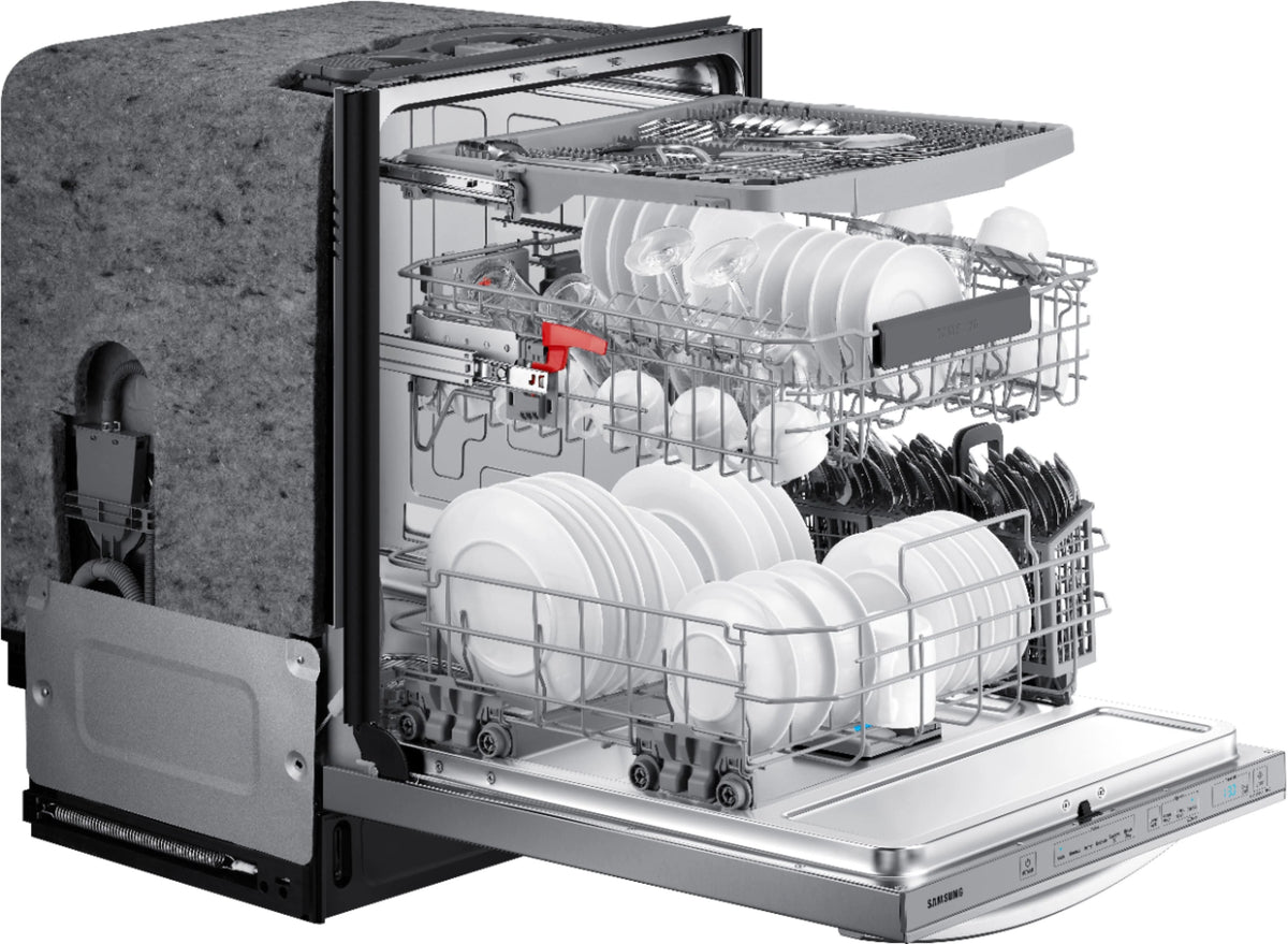 Samsung - StormWash 24 Top Control Built-In Dishwasher with AutoRelease Dry, 3rd Rack, 42 dBA - Stainless steel
