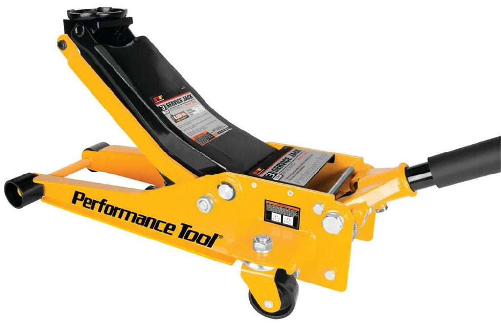 Performance Tool W1617 3-Ton 6,000 lb Heavy Duty Steel Garage Service Jack, 3-1/8 to 19-7/8 Lift