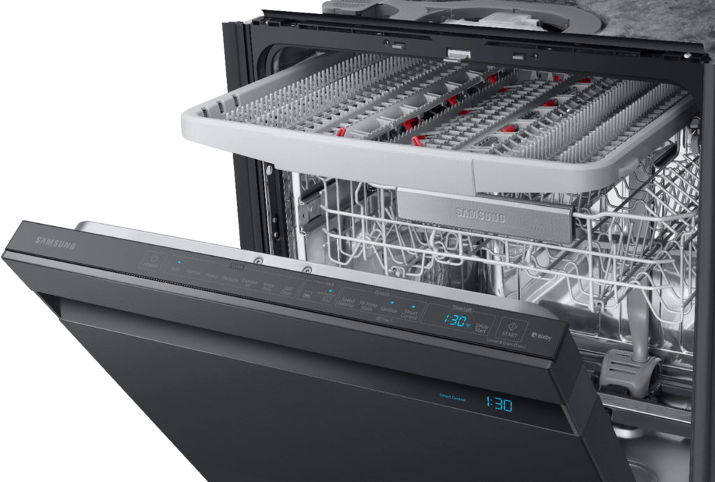 Samsung - Linear Wash 24 Top Control Built-In Dishwasher with AutoRelease Dry, 39 dBA - Black stainless steel