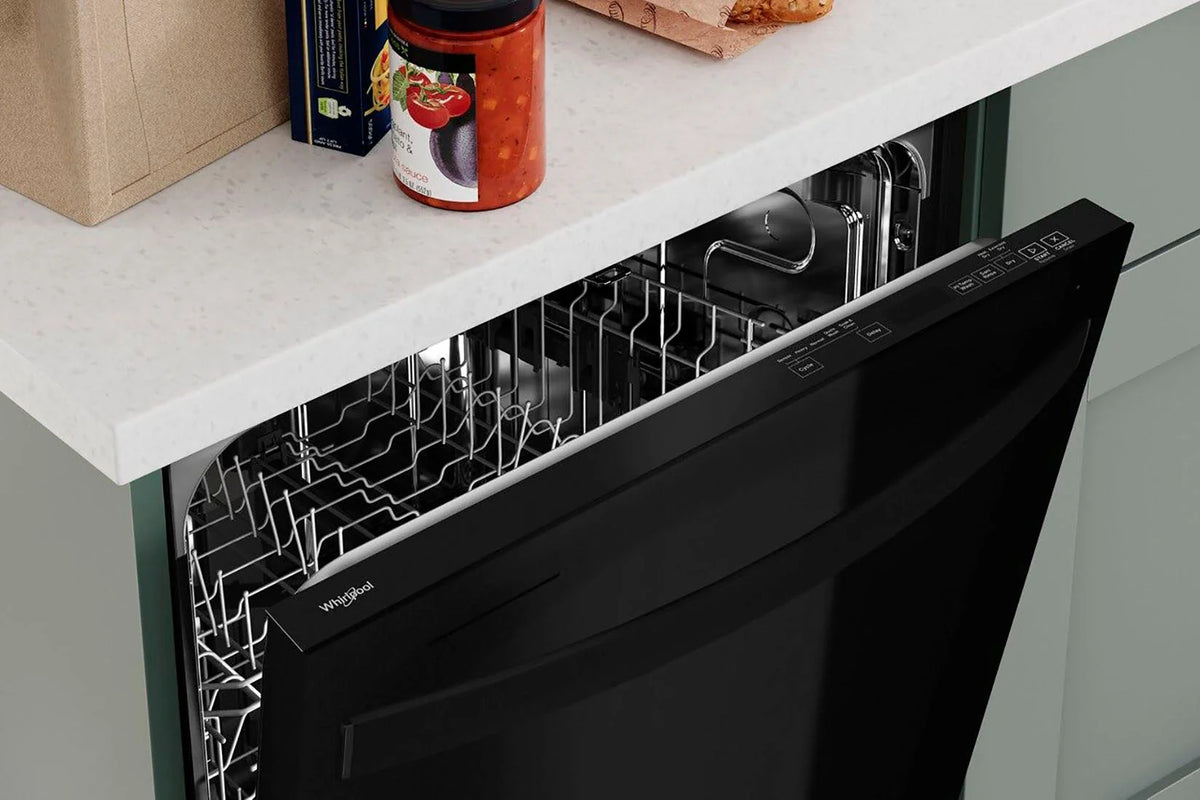 Whirlpool - 24 Top Control Built-In Dishwasher with Stainless Steel Tub, Large Capacity with Tall Top Rack, 50 dBA - Black
