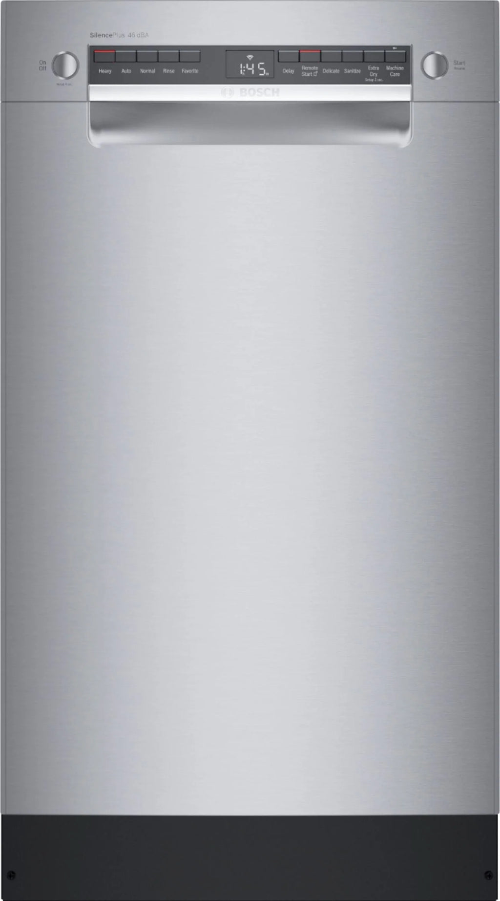 Bosch - 300 Series 18 Front Control Smart Built-In Dishwasher with 3rd Rack and 46 dBA - Silver