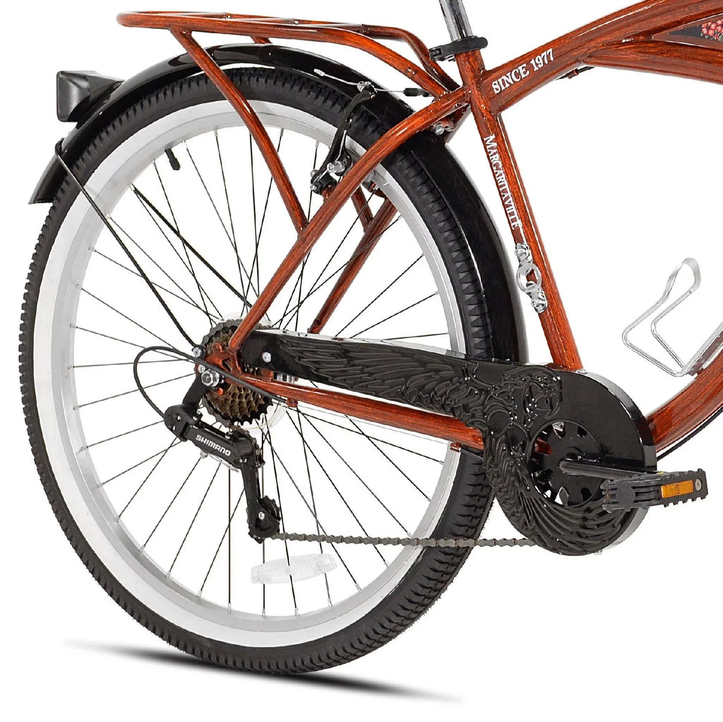 Kent 26 Margaritaville Men's Cruiser Bike, Wood Grain Color