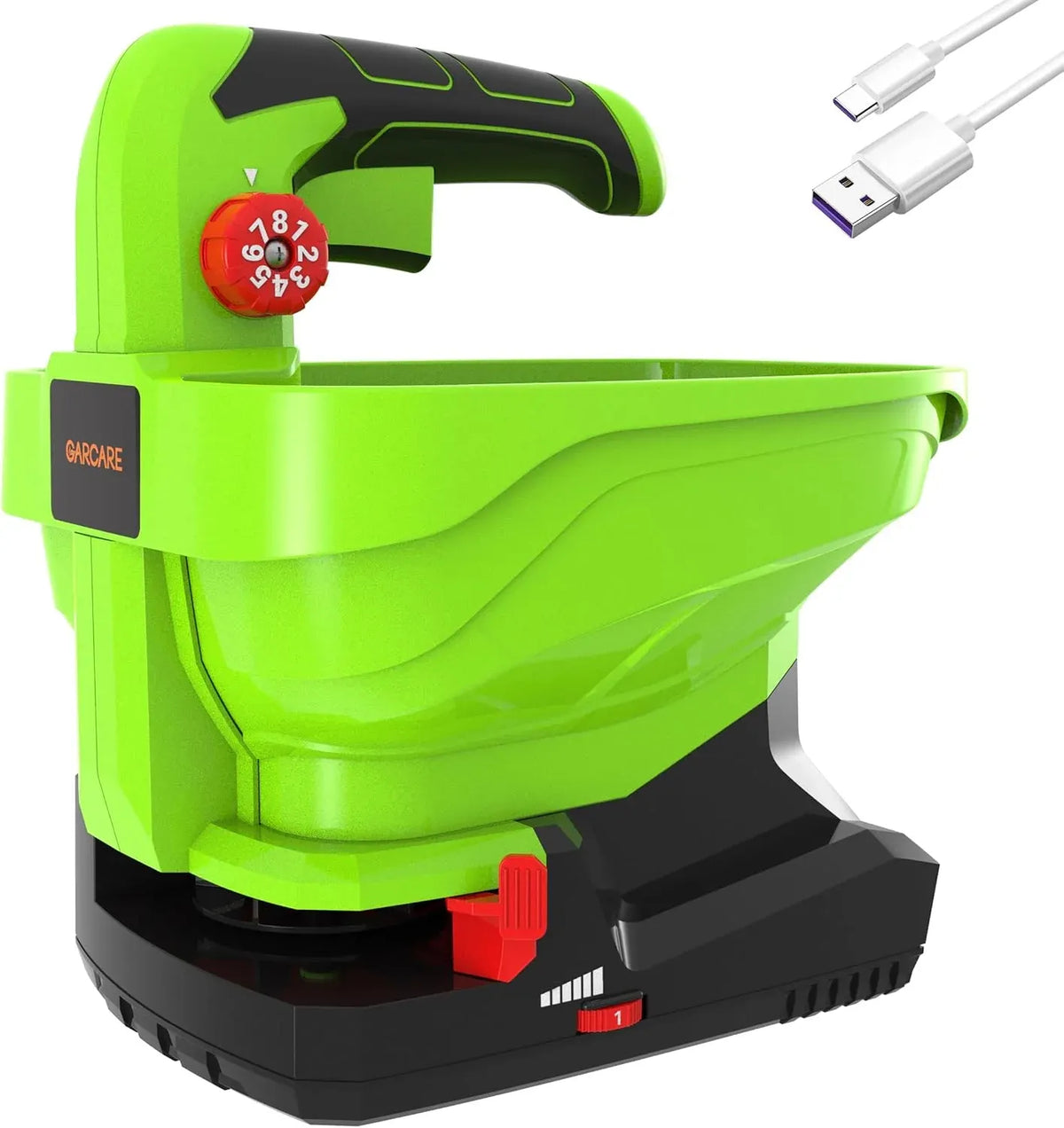7.2V Cordless Seed Spreader - Capacity 3.3L, 2.0Ah Built-in Battery, Charging Cable Included, Handheld Fertilizer, 2.5h Standby Time, for Fertilizer, Seeds