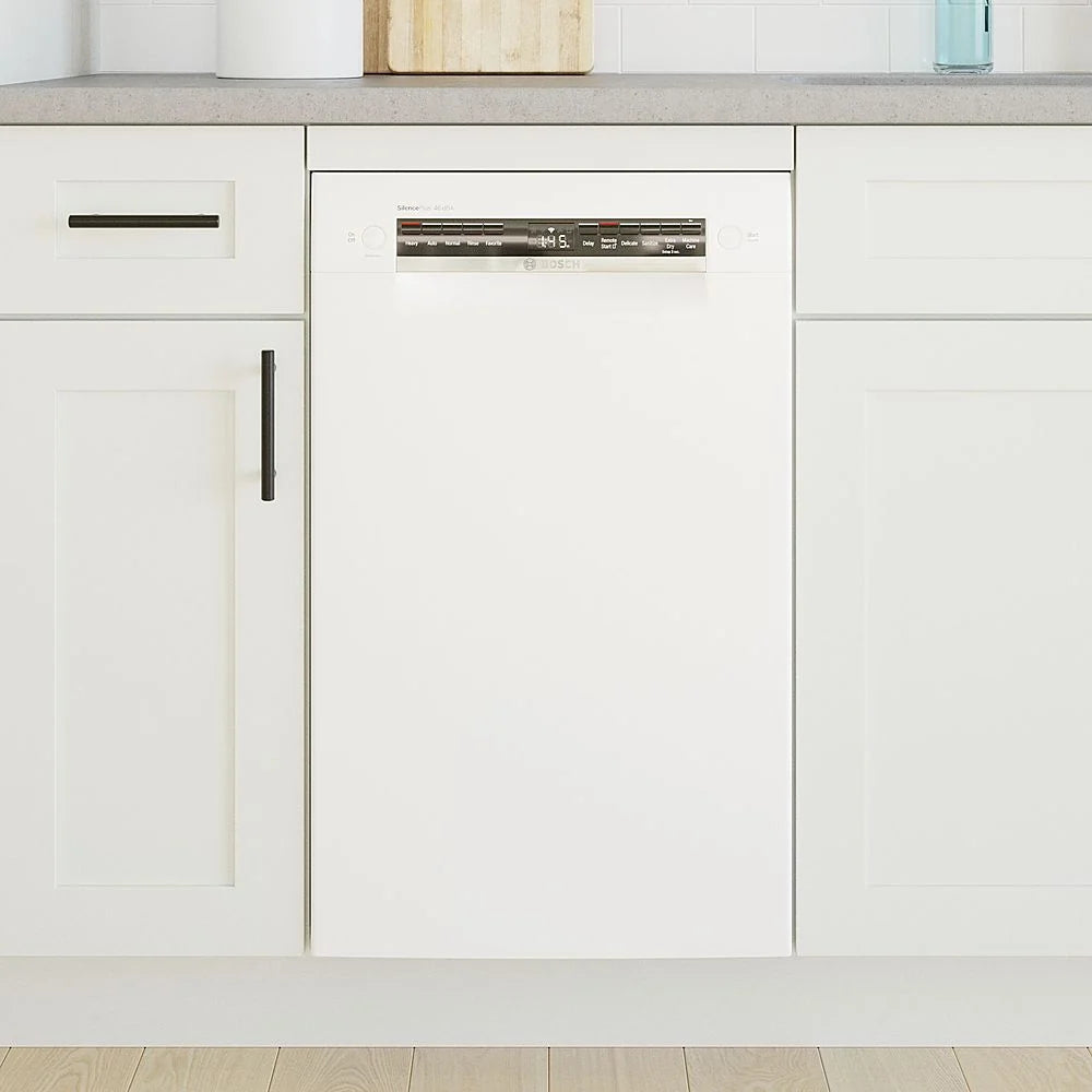 Bosch - 300 Series 18 Front Control Smart Built-In Dishwasher with 3rd Rack and 46 dBA - White