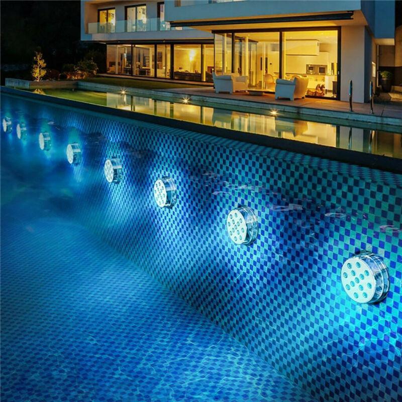 Color Changing Submersible Pool Light with 12-Color Remote and Automatic   Modes