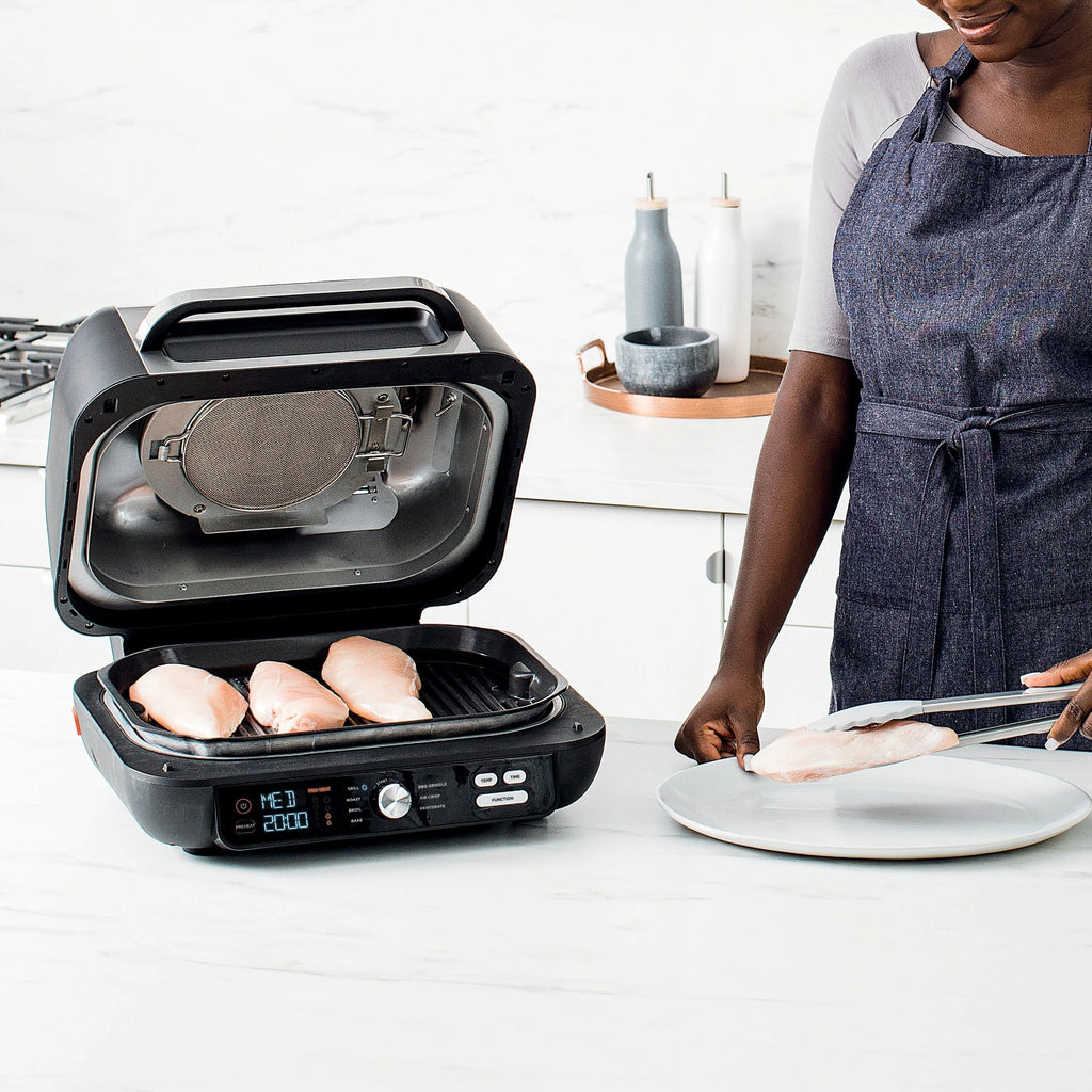 Ninja - Foodi XL Pro Indoor 7-in-1 Grill & Griddle with 4-Quart Air Fryer, Roast, Bake, Dehydrate, Broil - Silver/Black