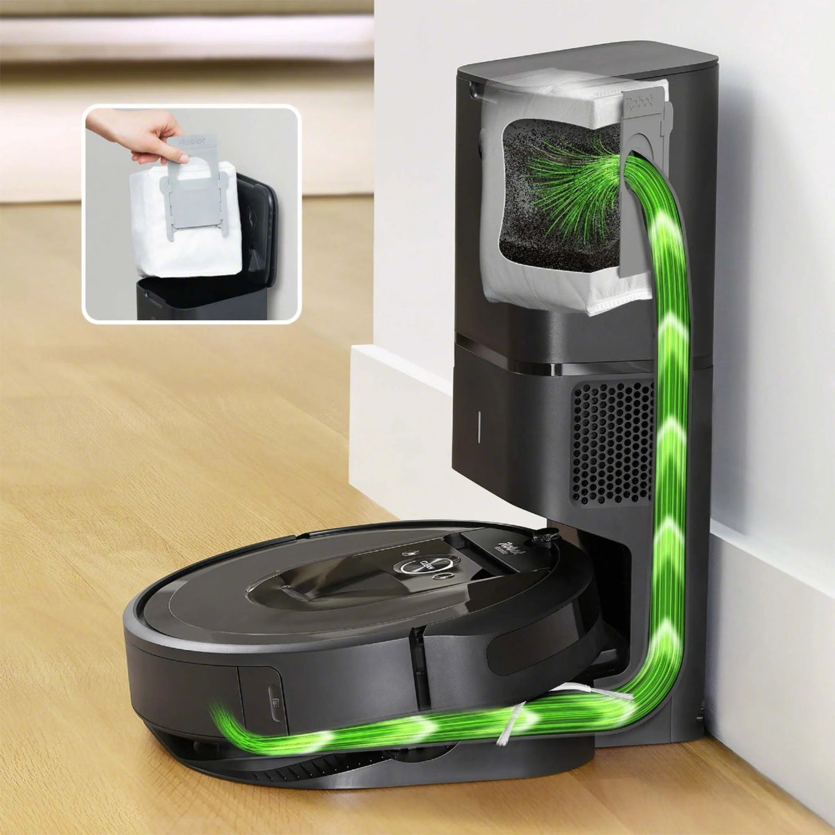 iRobot Roomba i7+ (7550) Wi-Fi Connected Self-Emptying Robot Vacuum - Charcoal
