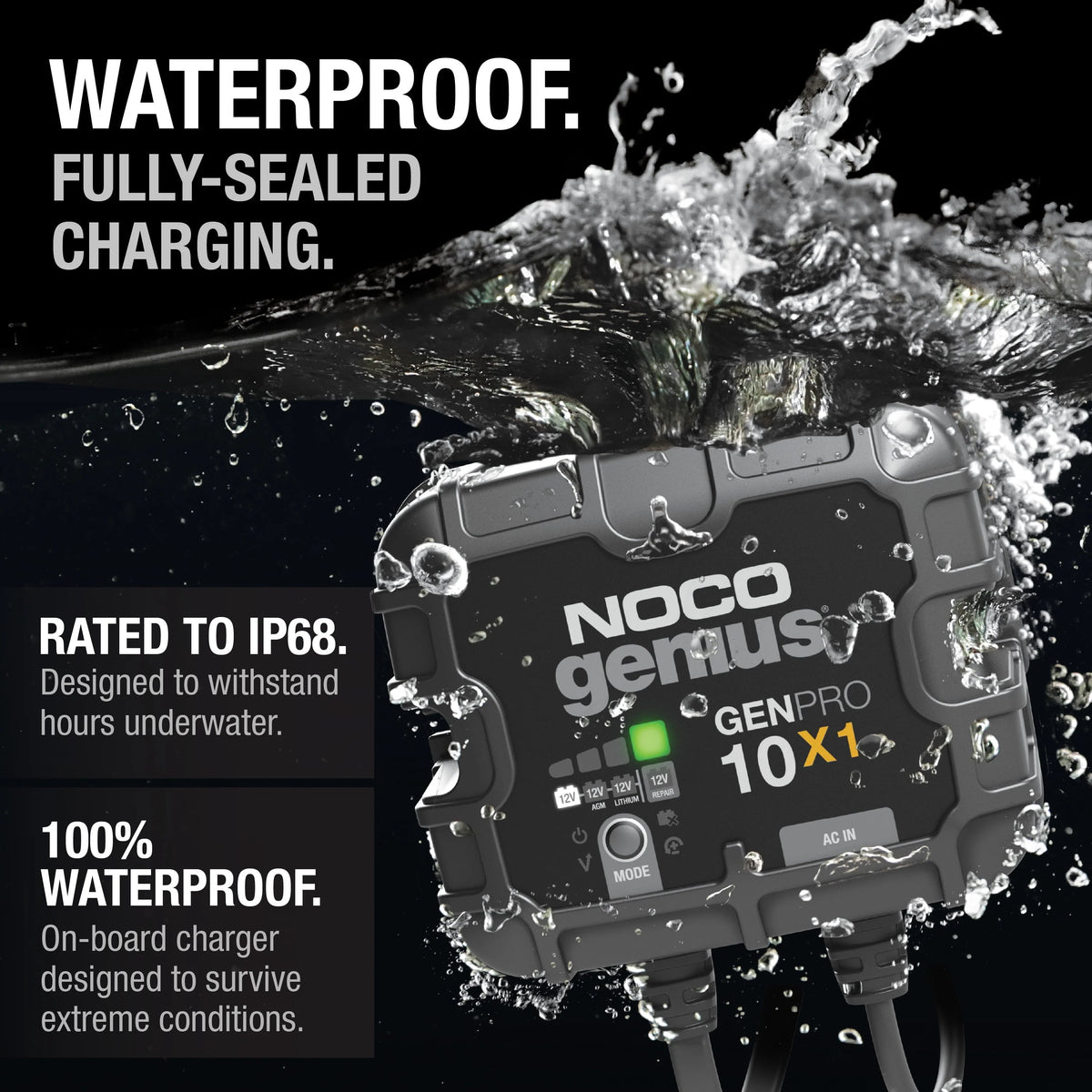 NOCO Genius GENPRO10X1 1-Bank 10A (10A/Bank) 12V Onboard Battery Charger