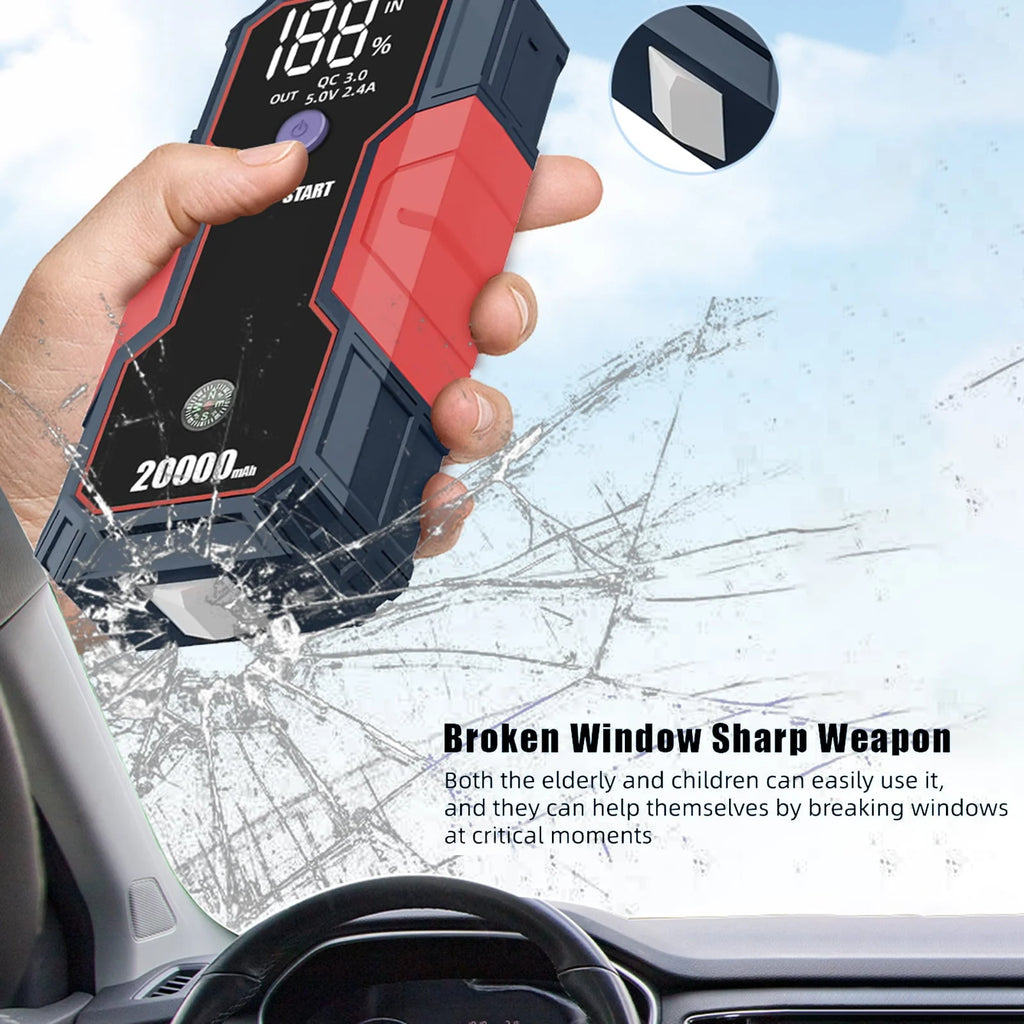 Andoer Portable Car Jump Starter 20000mAh 12V Car Battery Starter(up to 5.0L Gas, 3.5L Diesel Engines),USB Quick Charge, Fast Wireless and Flashlight