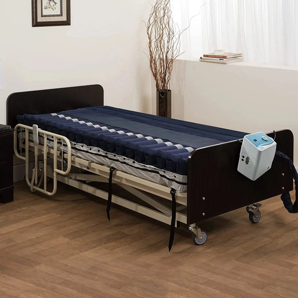Medacure Alternating Pressure Air Mattress for Hospital Beds with Quilted Nylon Cover - 80 x 36 x 8 (Twin) - Pump Included